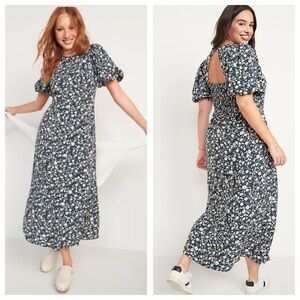 NWOT Old Navy Floral Puff Sleeve Maxi Dress Sz Medium